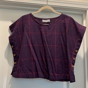 Liz Alig Cropped Purple top - Size L